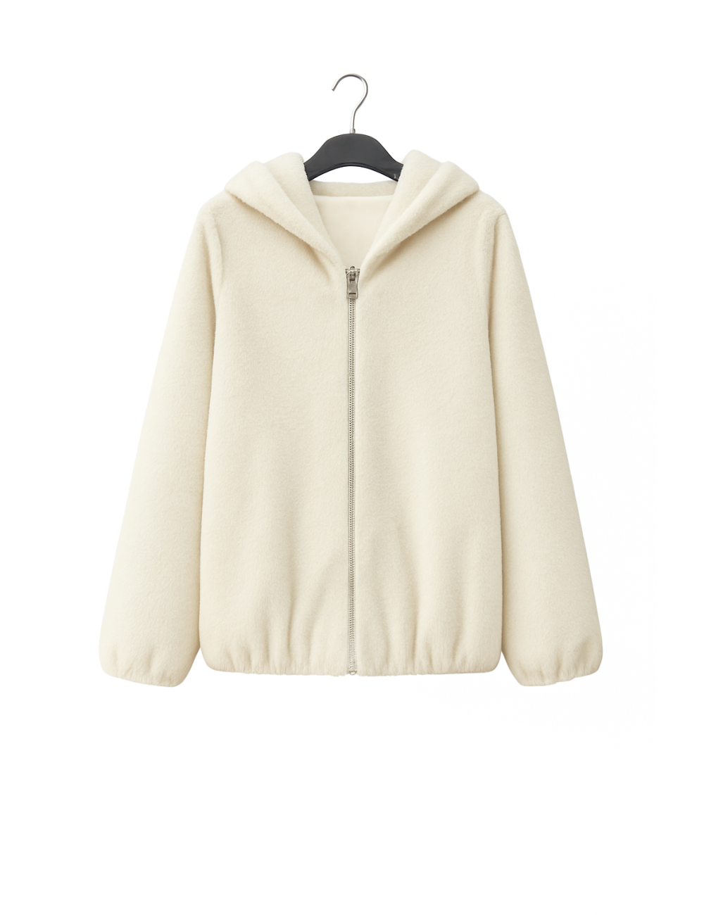 Manteau Long 3/4 Fourrure synthétique Zippée à Capuche | DestockEnLive