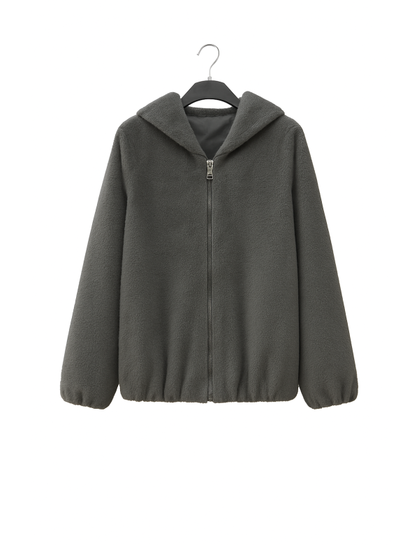 Manteau Long 3/4 Fourrure synthétique Zippée à Capuche | DestockEnLive