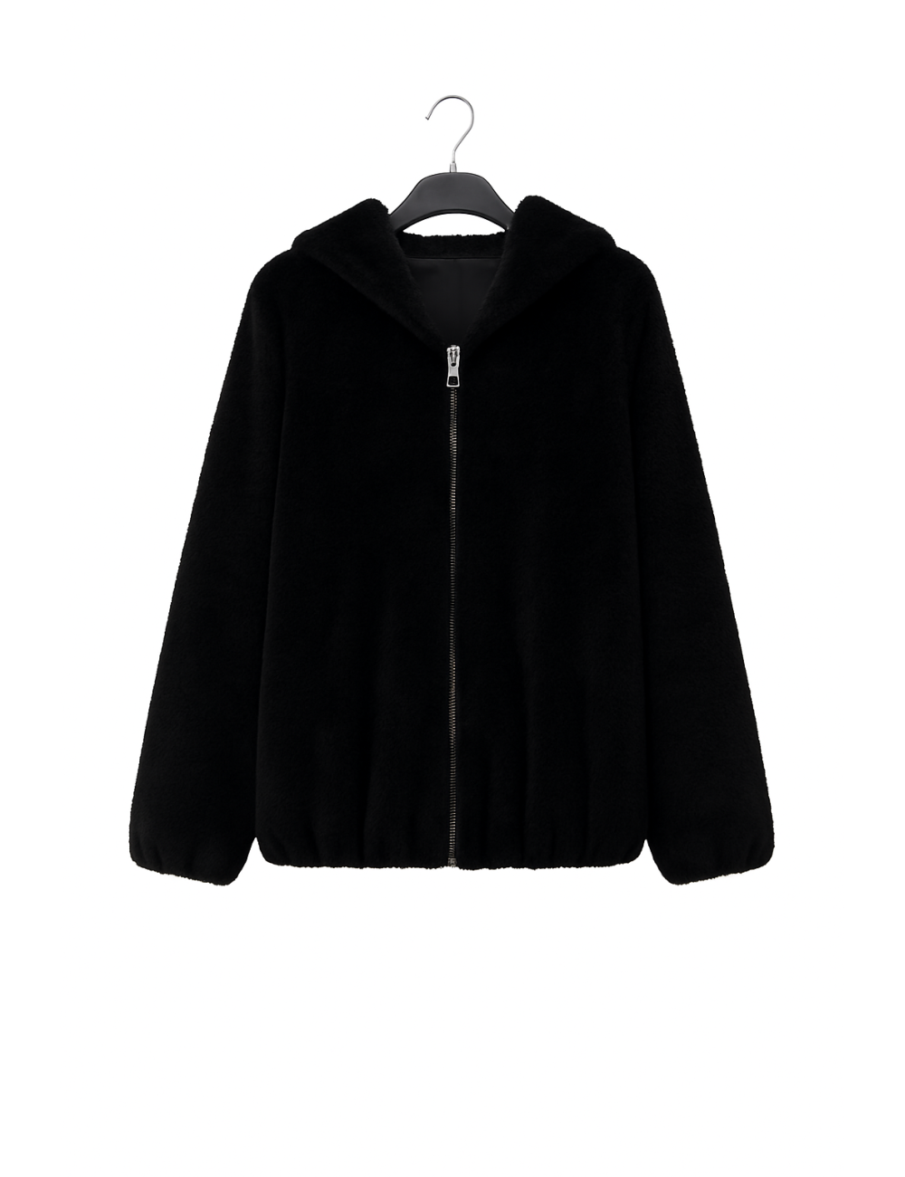 Manteau Long 3/4 Fourrure synthétique Zippée à Capuche | DestockEnLive