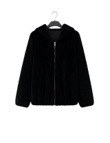 Manteau Long 3/4 Fourrure synthétique Zippée à Capuche | DestockEnLive
