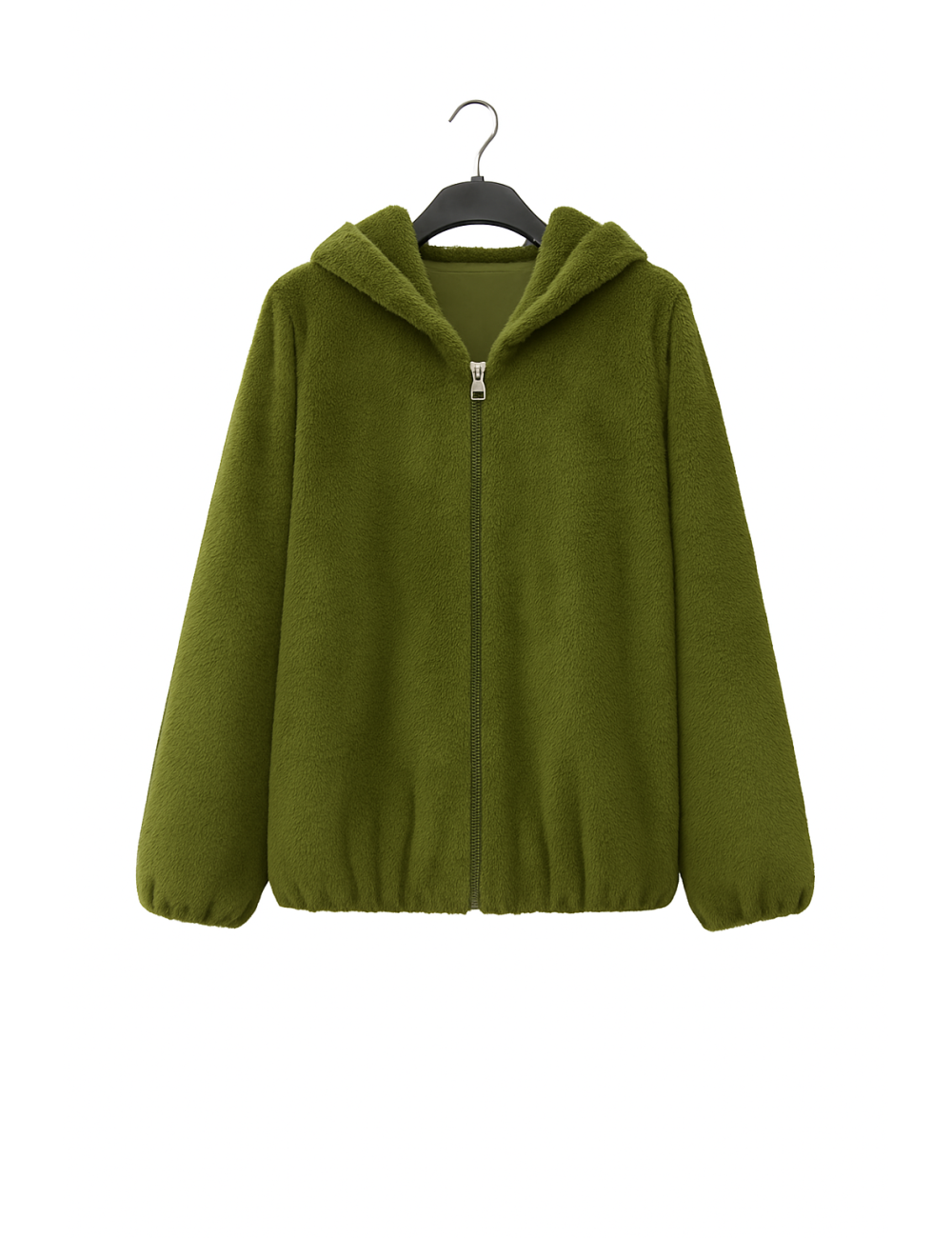 Manteau Long 3/4 Fourrure synthétique Zippée à Capuche | DestockEnLive
